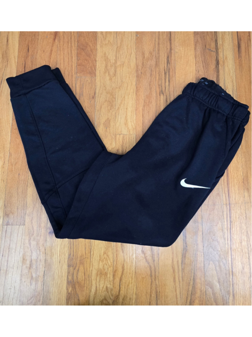 Men's Nike Dri-FIT Joggers Sweatpants Black White Size M
